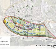 A linear park and woodland will screen the M90 from view