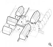 Linear frontages are replaced by domestic courtyards to prevent repetitive rows of driveways and parked cars from forming