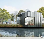 Some structural gymnastics will see the end villa partially 'hover' over the pond