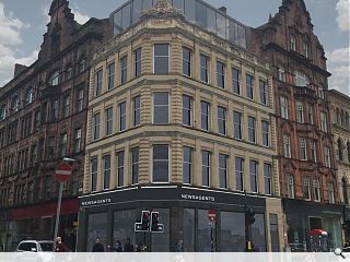 Glasgow’s Trongate looking up with warehouse conversion