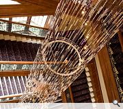 This spectacular chandelier cascades down through the hotels five storeys