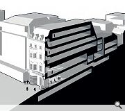 A cross section of the current site. The opportunity to re-establish a retail arcade and glazed courtyard to Rose Street Lane South is also being investigated