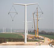 The new generation pylons are designed to be less intrusive on the landscape