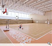 Facilities include a 6-lane indoor athletics track and jumps space