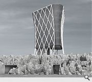 A steel diagrid structure is proposed for the control tower, allowing open plan floorplates