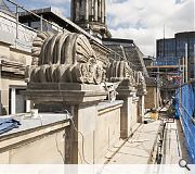 Precarious stonework has been stabilised and repaired