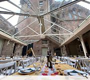 The courtyard has been salvaged as an all-weather banqueting hall