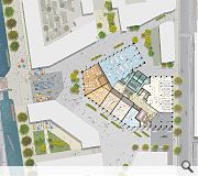 The plot faces a planned civic square