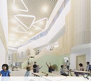 A naturally lit central atroium will double as a social and learning space