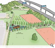 An Oak grove and nautically-themed playpark will attempt to humanise the motorway ramparts