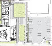 A ground floor plan of the new music centre