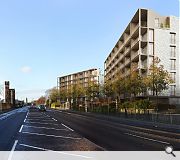 Pinched apartment blocks will frame the entrance to the Southern Necropolis