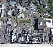 An aerial view of the existing Western Infirmary site