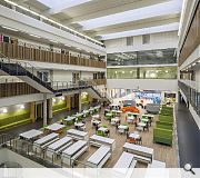 Pupils are encouraged to socialise, study and gather within the impressive atrium