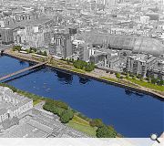 The riverside park will stretch across north and south banks between Gorbals Street and Glasgow Bridge