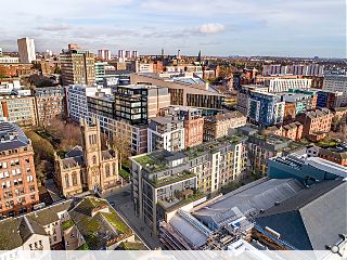 Merchant City gap site looks up with rooftop garden homes