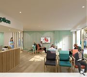 The front reception will incorporate warm, natural tones and lively colours to add a human touch