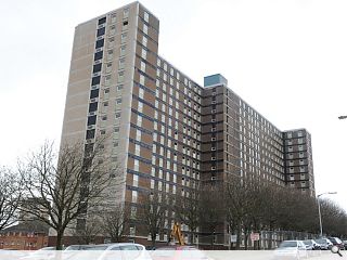 Motherwell tower block being prepped for demo 