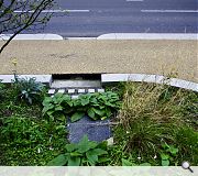 Hidden rills transport excess storm water below the new cycle track