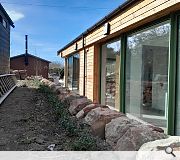 The support centre overlooks a backland community garden