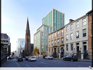 Glasgow green lights glazed terracotta hotel