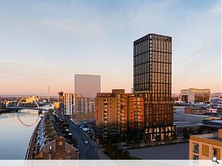 Neo Art Deco student tower takes Glasgow back to black