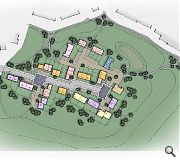 A sketch design shows new homes arranged off an extended Glen Albyn Drive