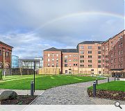 New homes frame the refurbished Granton Gasworks Station