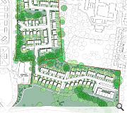 New homes will snake around mature woodland