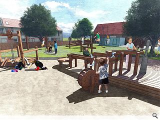 Outdoor space encourages children to explore risk through play