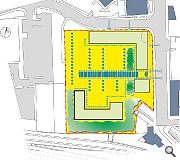 Construction is constrained by the presence of twin railway tunnels below ground