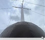 The time ball has been locked into place after falling into disrepair