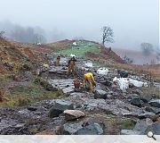 Contractors braved all weathers and challenging terrain for the project