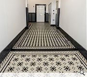 Decorative floor tiles have been fully restored