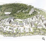 The mixed masterplan emphasises conncetions to the river and crag