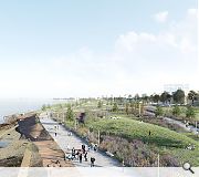 The terraced topography of the shoreline will be utilised to integrate new development and maintain views