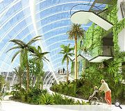 The new glasshouse takes the form of a 'stylised palm leaf'