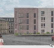 A rear 'back court' will be included above a disused railway tunnel below the site