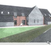 Stained timber cladding will be employed for projecting gables