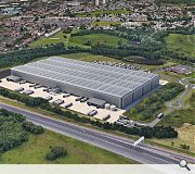 Retained woodland will partially screen the logistics hub from the M80