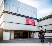 The theatre has been rebuilt with a glass and acrylic facade