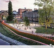 A lighting scheme by KSLD/EFLA will bring life to the river at night