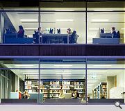 The refurbished library space has a floor area of 28,175sq/m