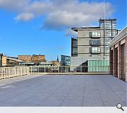 A 3,500sq/ft roof terrace offers views to Edinburgh Castle and the Firth of Forth