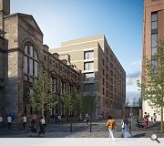 The apartments will inyteract with the recently completed Adam Smith Business School at New Moy Street