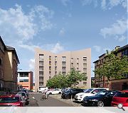 Brick has been specified to colour coordinate with the Tolbooth steeple