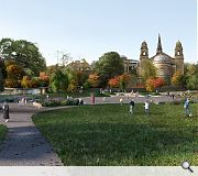 A new family area will be created to the west of the restored Ross Fountain