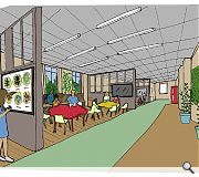 A mix of uses including a small cinema/classrooms, cafe, shop and gallery are envisaged for the school