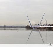 Extensive landscaping will accompany the bridge on both banks of the river