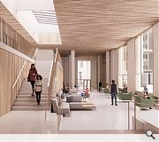 An expansive foyer will help to build a sense of community on campus